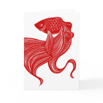 Scissors-cut Goldfish Greeting Card