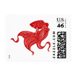 Scissors-cut Goldfish Postage stamps