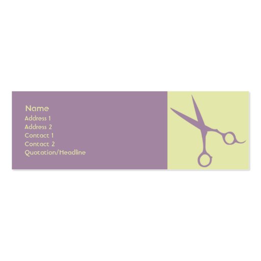 Scissors - Skinny Business Card Templates (front side)