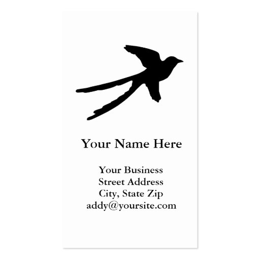 Scissortail Flycatcher Business Card Template