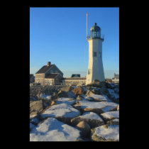 Scituate Lighthouse from Breakwater posters