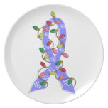 Scleroderma Christmas Lights Ribbon Plate