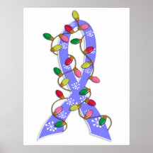 Scleroderma Christmas Lights Ribbon Poster
