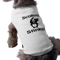 Scoliosis Stinks Skunk Awareness Design Doggie Tee