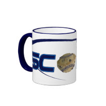 Scone with hot drinks mugs