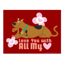 Scooby Doo "Love You With All My Heart" Postcard