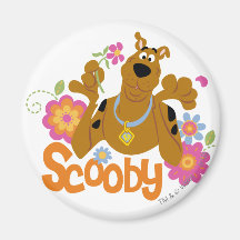 Scooby in Flowers Fridge Magnets