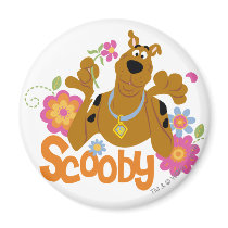 Scooby in Flowers Fridge Magnets