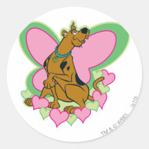 Scooby Pretty Butterfly Scooby Round Stickers