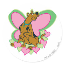 Scooby Pretty Butterfly Scooby Round Stickers