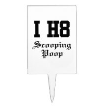 scooping poop cake picks