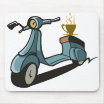 SCOOTER AND COFFEE MOUSPAD mousepads