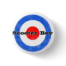 Scooter Boy Vespa Pin buttons by PopGear Scooter Boy Vespa Pin buttons