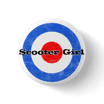 Scooter Girl Vespa Pin buttons by PopGear Scooter Girl Vespa Pin buttons