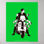 Scooter Rider 2010 Green Background Poster