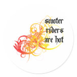 Scooter Riders Are Hot Round Sticker