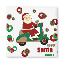 Scooter Santa Magnet