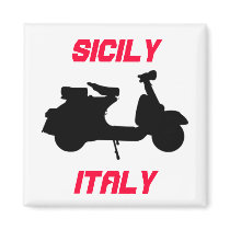 Scooter, Sicily, Italy Magnets