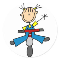 Scooter Stick Figure Stickers Sticker
