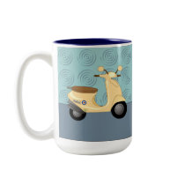 Scooter Trio Blue Mug by ScottInk Scooter Trio Blue Mug