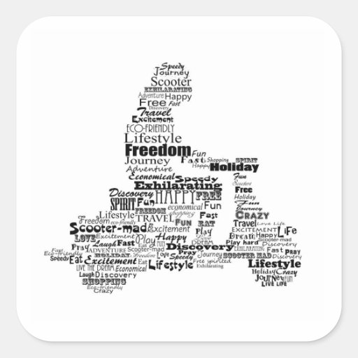 Scooter word collage stickers Zazzle