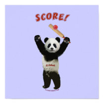 Score Cricket Panda Posters