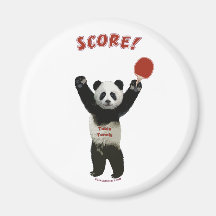 Score Panda Ping Pong Fridge Magnets