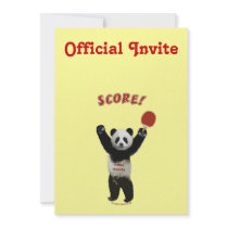 Score Panda Ping Pong Personalized Invitations