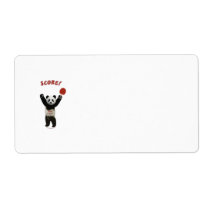 Score Panda Ping Pong Personalized Shipping Label
