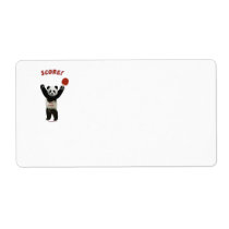Score Panda Ping Pong Personalized Shipping Label
