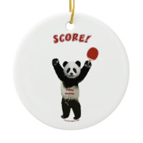 Score Panda Ping Pong Christmas Ornament