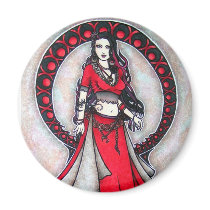 Scorpio Belly Dancer Gothic Moon magnets by LacyChenault Scorpio Belly Dancer Gothic Moon magnets