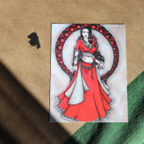 Scorpio Belly Dancer Gothic Moon postcards by LacyChenault Scorpio Belly Dancer Gothic Moon postcards
