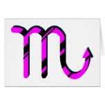 Scorpio Black and Pink with Symbol Greeting Card