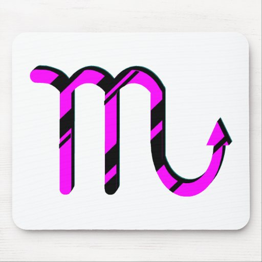 Scorpio Black and Pink with Symbol Mouse Pads
