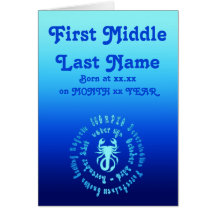 Scorpio Characteristics Personalise New Born Baby Greeting Cards