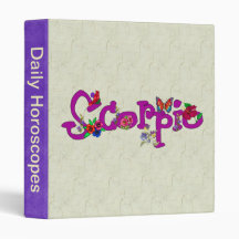 Scorpio Flowers 3 Ring Binders