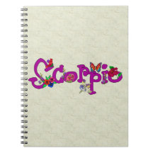 Scorpio Flowers Spiral Note Book