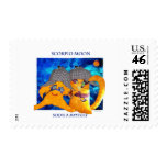 Scorpio Moon Postage Stamp