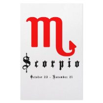 Scorpio, October 23 - November 21 Customized Stationery