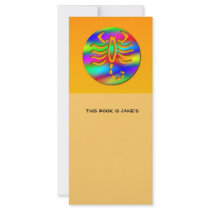 Scorpio Rainbow Color Zodiac Scorpion Bookmark Custom Rack Card