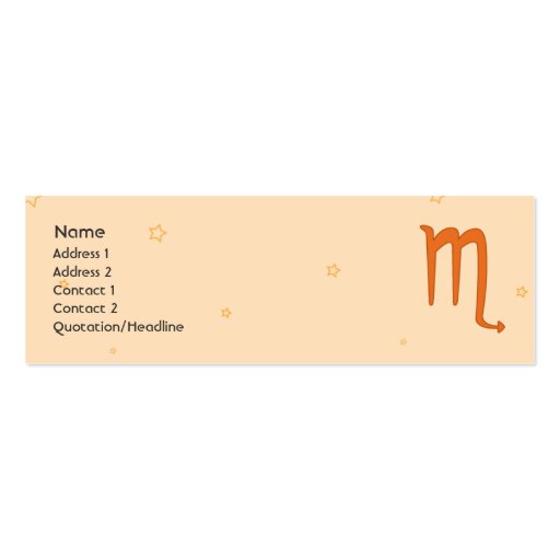 Scorpio - Skinny Business Cards (front side)