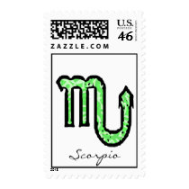 Scorpio Symbol (style1_green) Postage postage by AstrologicalDesigns Scorpio Symbol (style1_green) Postage postage