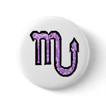 Scorpio Symbol (style 1_purple) button by AstrologicalDesigns Scorpio Symbol (style 1_purple) button