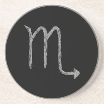 Scorpio. Zodiac Astrology Sign. Black. Drink Coasters