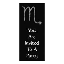 Scorpio. Zodiac Astrology Sign. Black. Custom Announcement