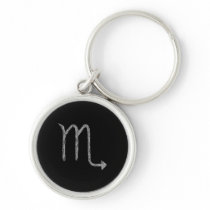 Scorpio. Zodiac Astrology Sign. Black. Keychains