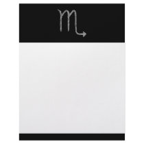 Scorpio. Zodiac Astrology Sign. Black. Letterhead Design