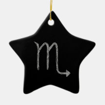 Scorpio. Zodiac Astrology Sign. Black. Christmas Ornaments