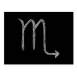 Scorpio. Zodiac Astrology Sign. Black. Post Cards